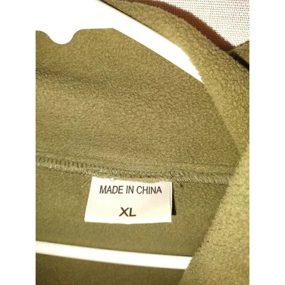 Unbranded Hooded Fleece Jacket Men's Size Extra Large Medium Weight Many Pockets